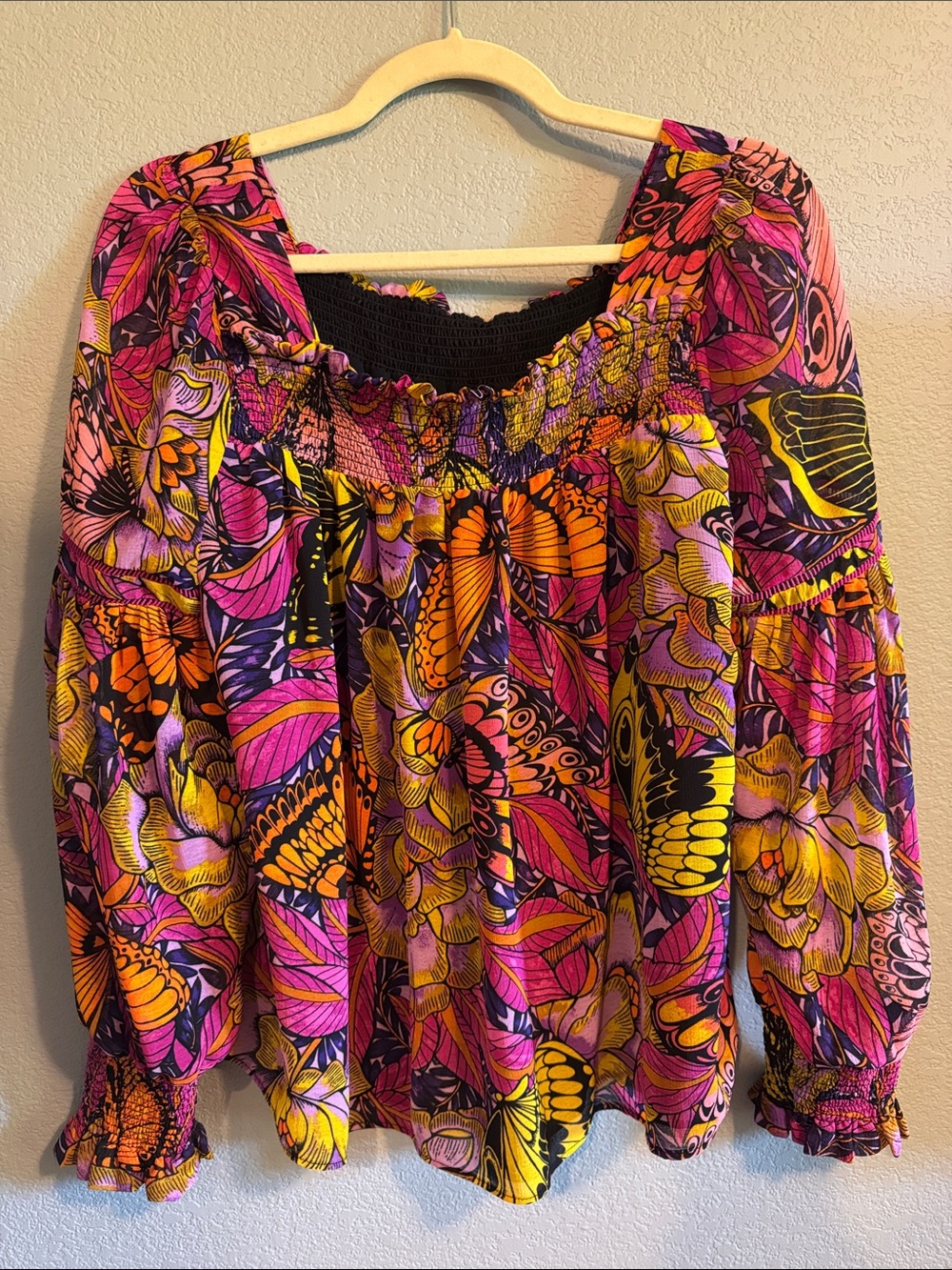Alexandra Farmer for Anthropologie Butterfly Peasant Blouse - Picture 3 of 6